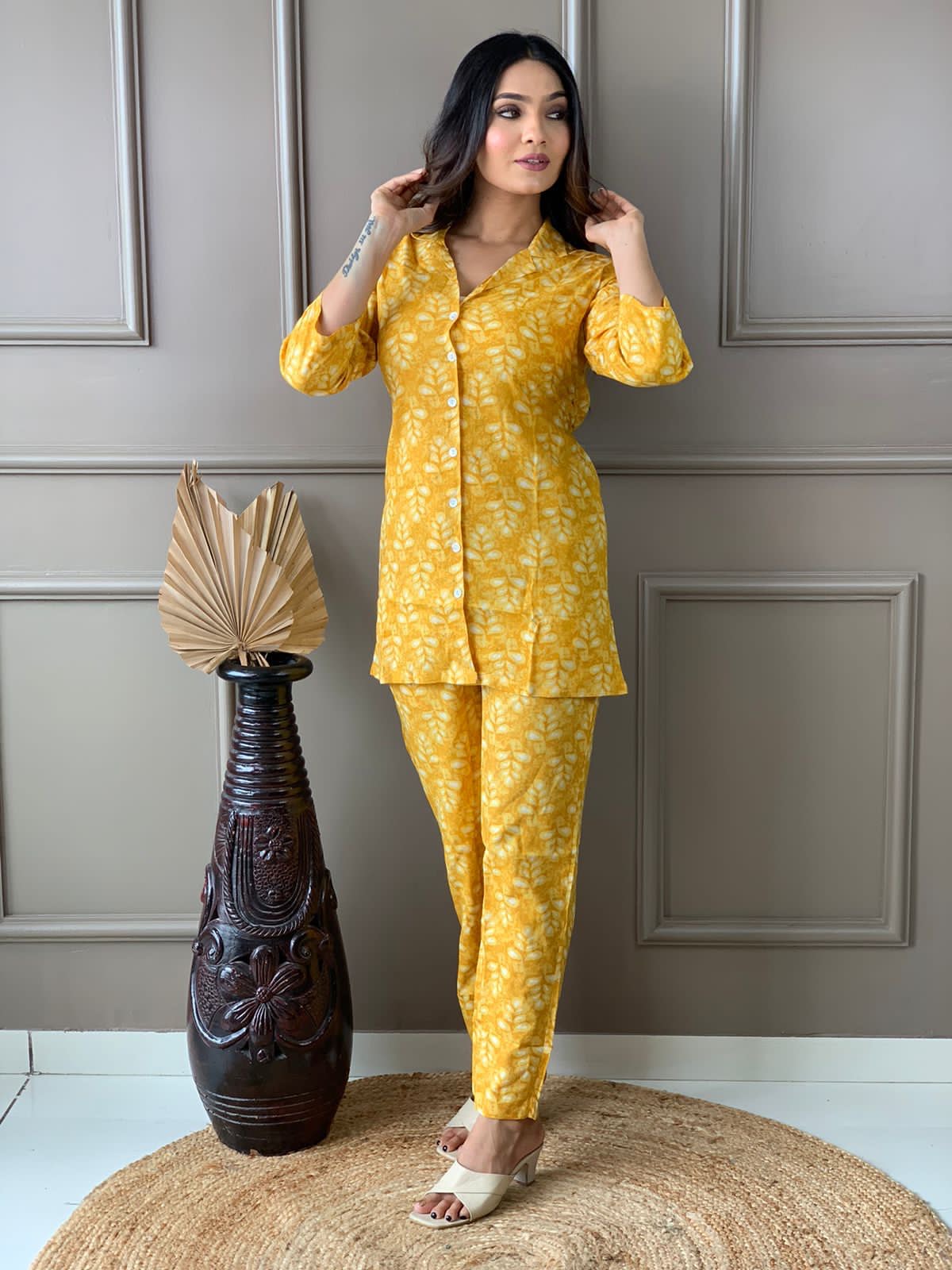 Printed Mustard Co-ords