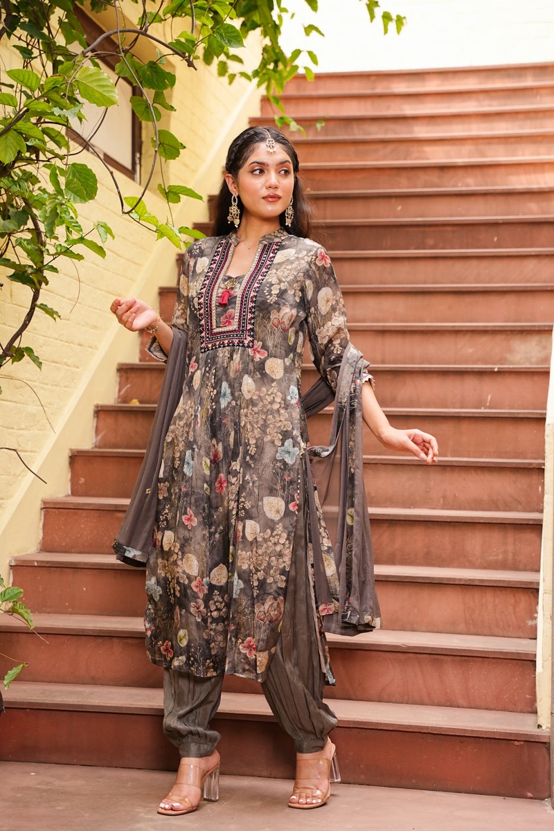 Dull Brown printed suits